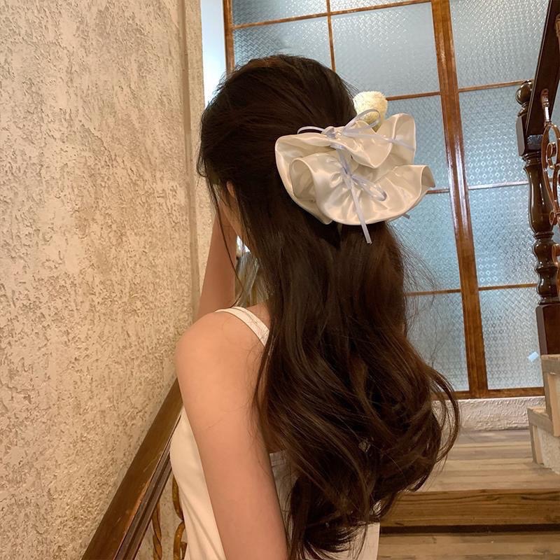 𝓨𝓪𝓷𝓰𝓑𝓲🕊️法式芭蕾白色裙擺珠光蝴蝶結大腸圈 V396-細節圖4