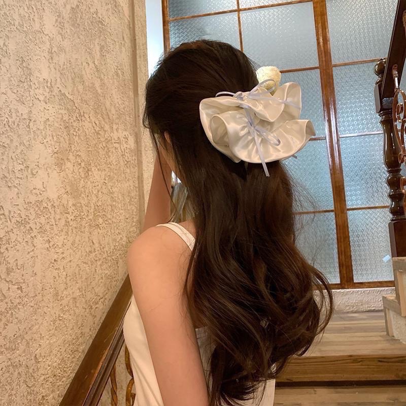 𝓨𝓪𝓷𝓰𝓑𝓲🕊️法式芭蕾白色裙擺珠光蝴蝶結大腸圈 V396-細節圖4