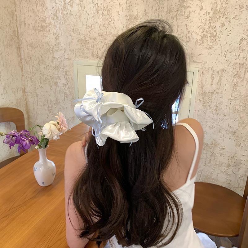 𝓨𝓪𝓷𝓰𝓑𝓲🕊️法式芭蕾白色裙擺珠光蝴蝶結大腸圈 V396-細節圖6