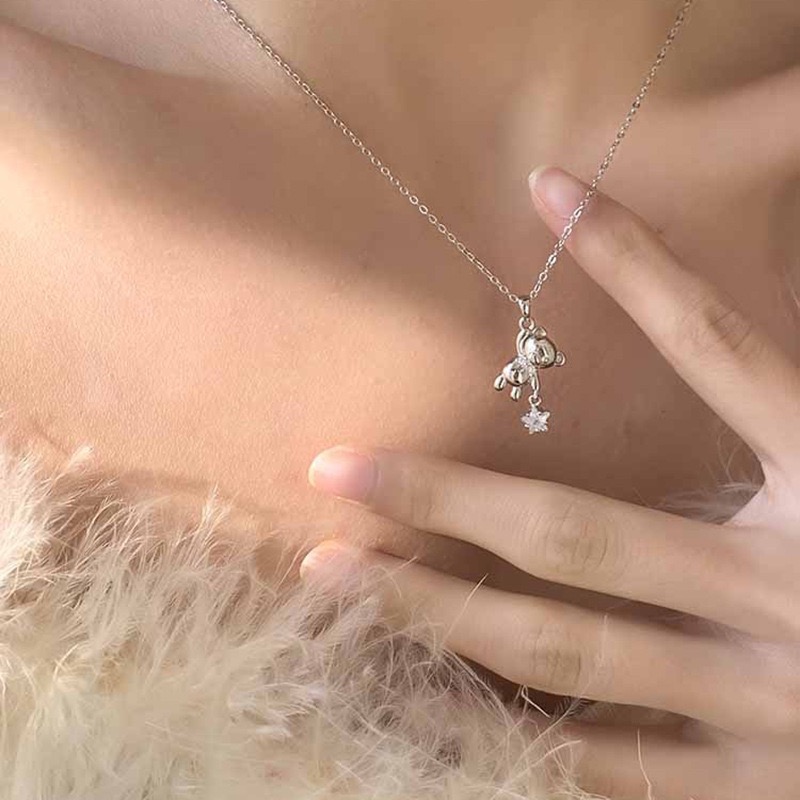 𝓨𝓪𝓷𝓰𝓑𝓲🕊️宇宙摘星小熊項鍊 鎖骨鍊 Y806-細節圖2