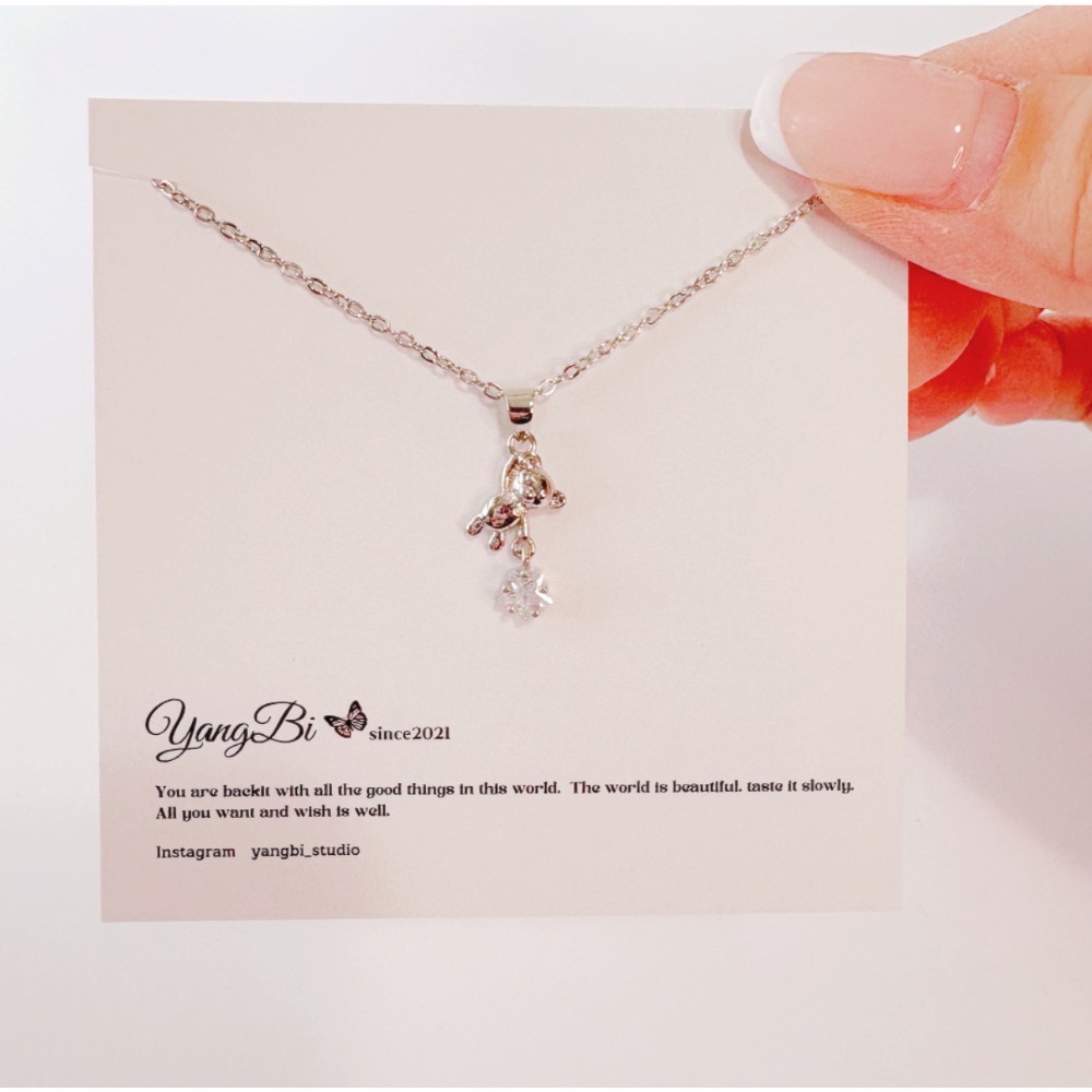 𝓨𝓪𝓷𝓰𝓑𝓲🕊️宇宙摘星小熊項鍊 鎖骨鍊 Y806-細節圖5