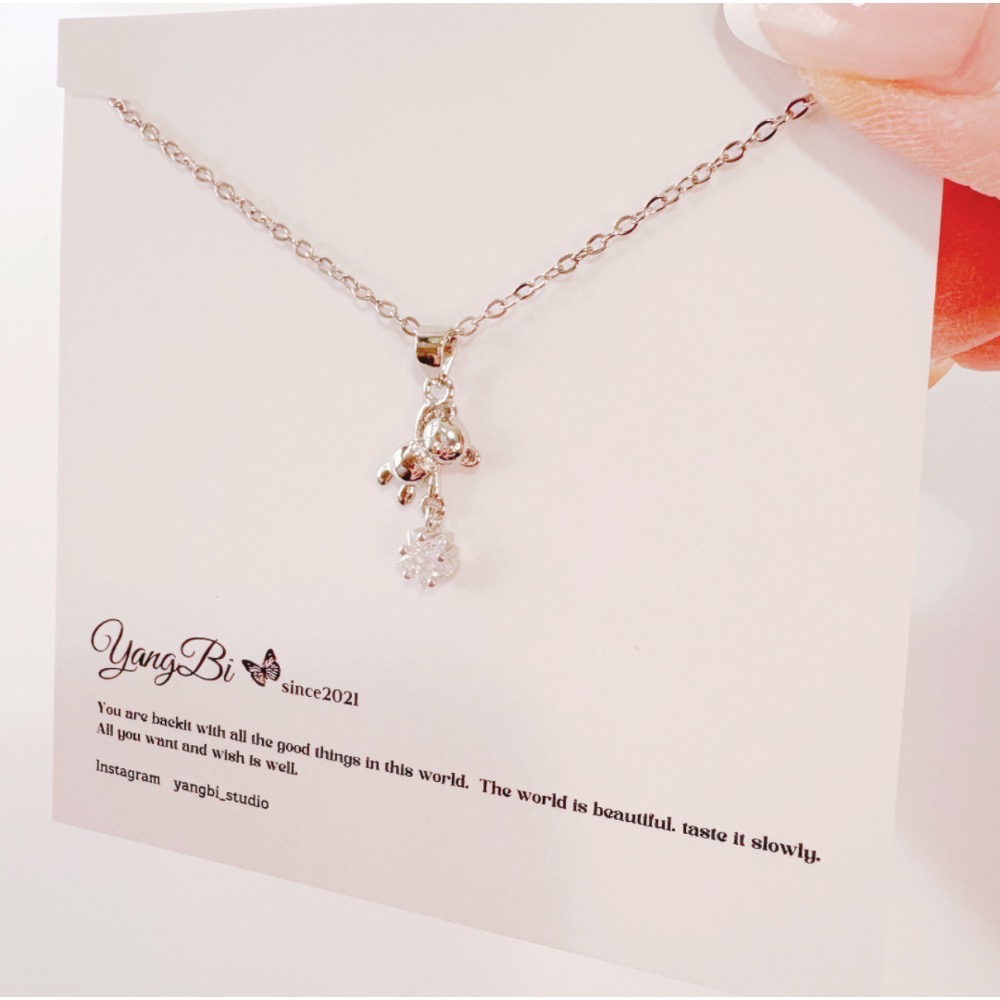 𝓨𝓪𝓷𝓰𝓑𝓲🕊️宇宙摘星小熊項鍊 鎖骨鍊 Y806-細節圖6