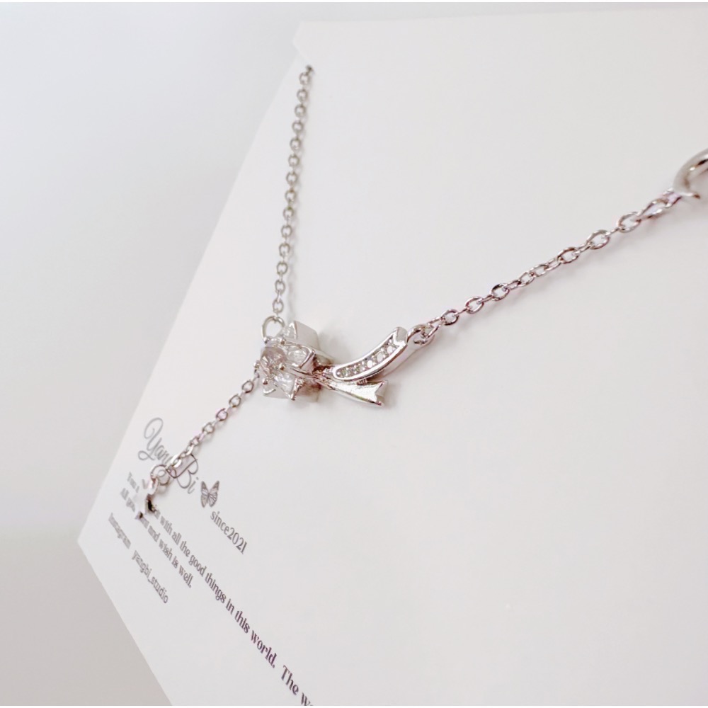 𝓨𝓪𝓷𝓰𝓑𝓲🕊️心願｜流星設計感五角星彎月項鍊 Y808-細節圖8