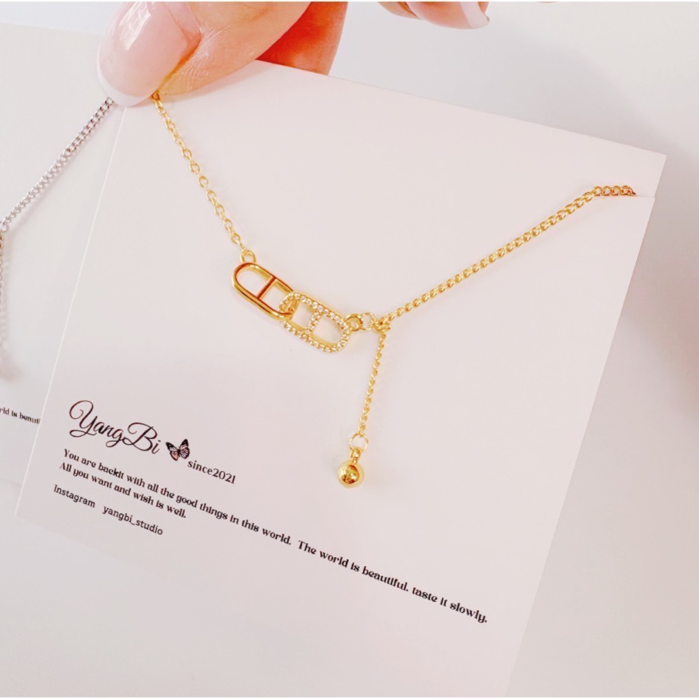 𝓨𝓪𝓷𝓰𝓑𝓲🕊️幾何小豬鼻子相扣流蘇項鍊 Y809-細節圖8