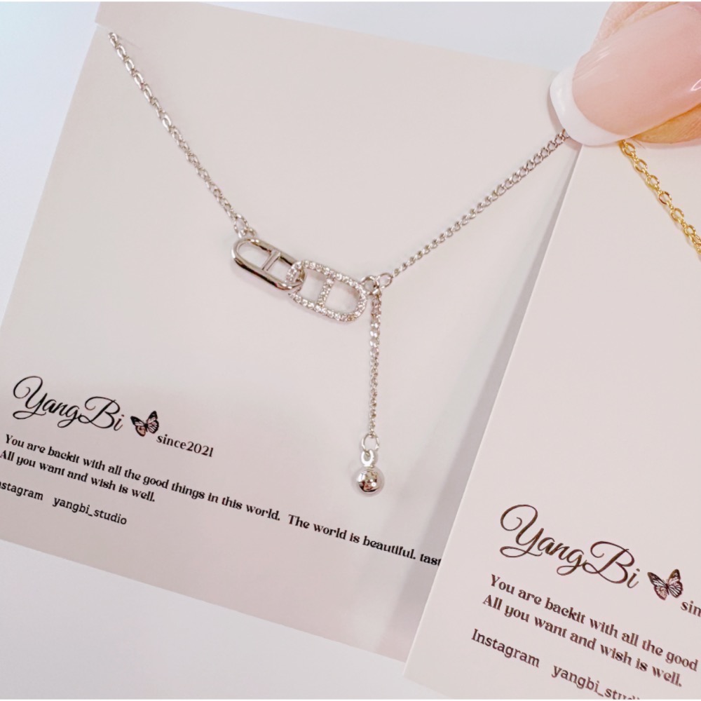 𝓨𝓪𝓷𝓰𝓑𝓲🕊️幾何小豬鼻子相扣流蘇項鍊 Y809-細節圖9