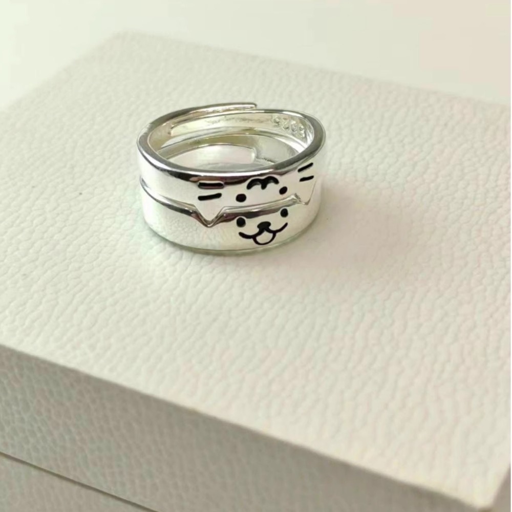 𝓨𝓪𝓷𝓰𝓑𝓲🕊️萌寵貓狗日記 情侶對戒 閨蜜戒指 小貓小狗開口戒指 Y811-細節圖6
