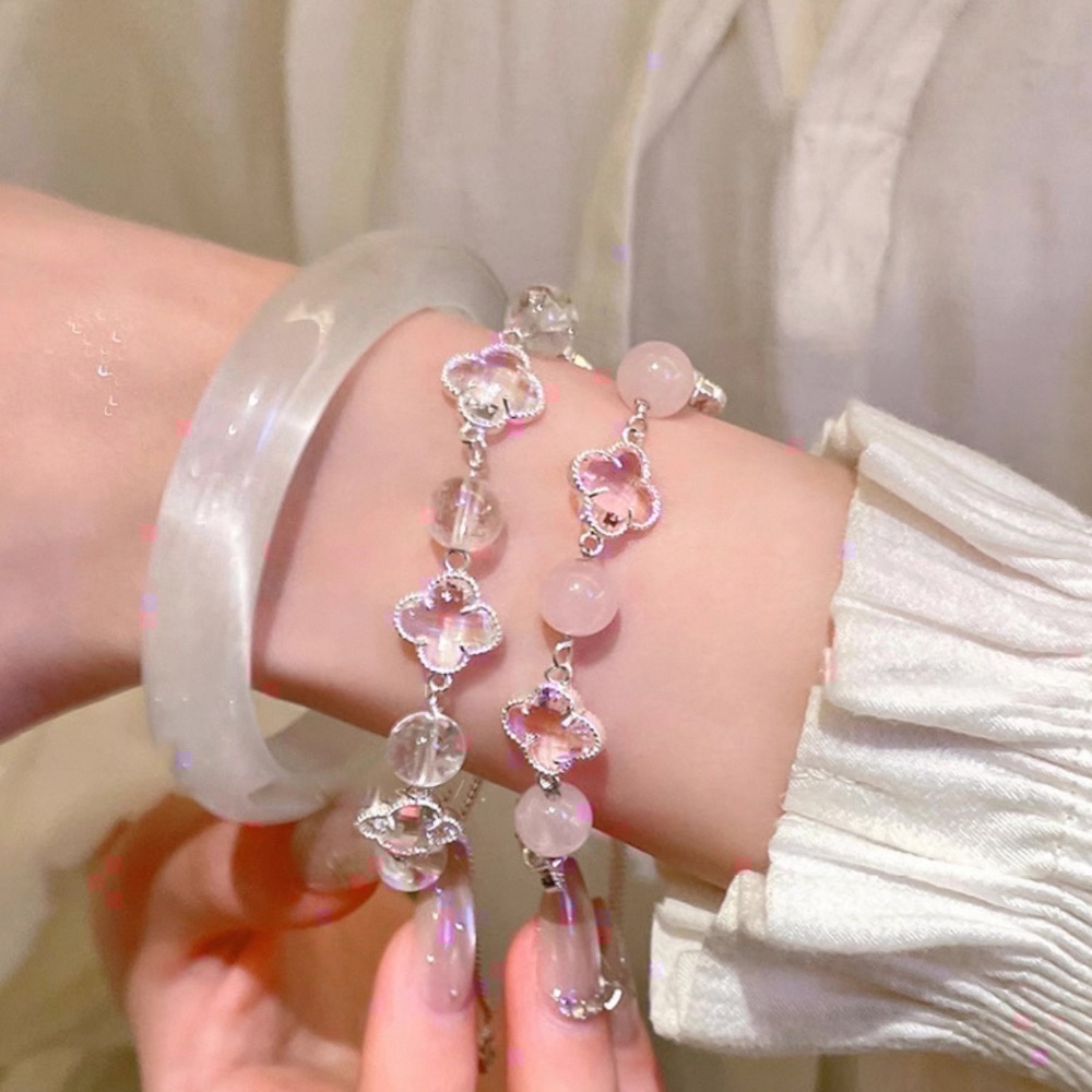 𝓨𝓪𝓷𝓰𝓑𝓲🕊️溫柔系代表｜輕透漾四葉草水晶手鍊 白水晶 粉水晶 Y815-細節圖11