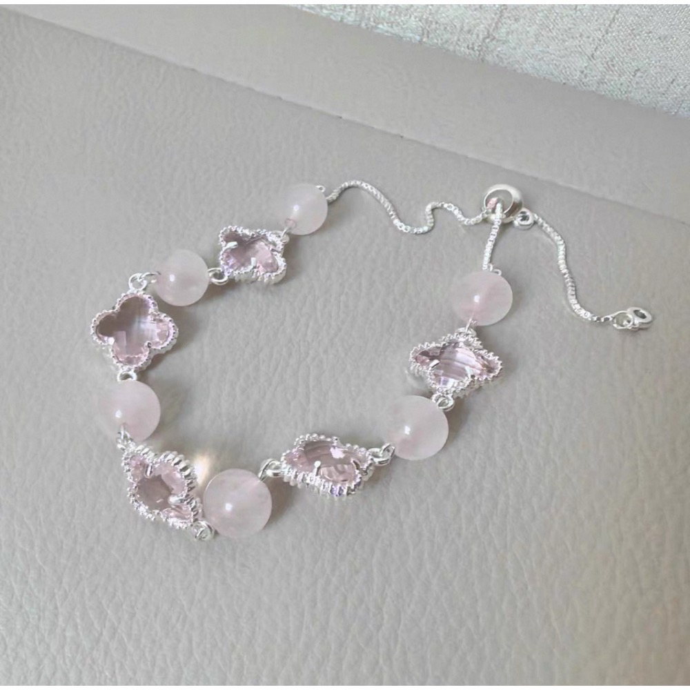 𝓨𝓪𝓷𝓰𝓑𝓲🕊️溫柔系代表｜輕透漾四葉草水晶手鍊 白水晶 粉水晶 Y815-細節圖10