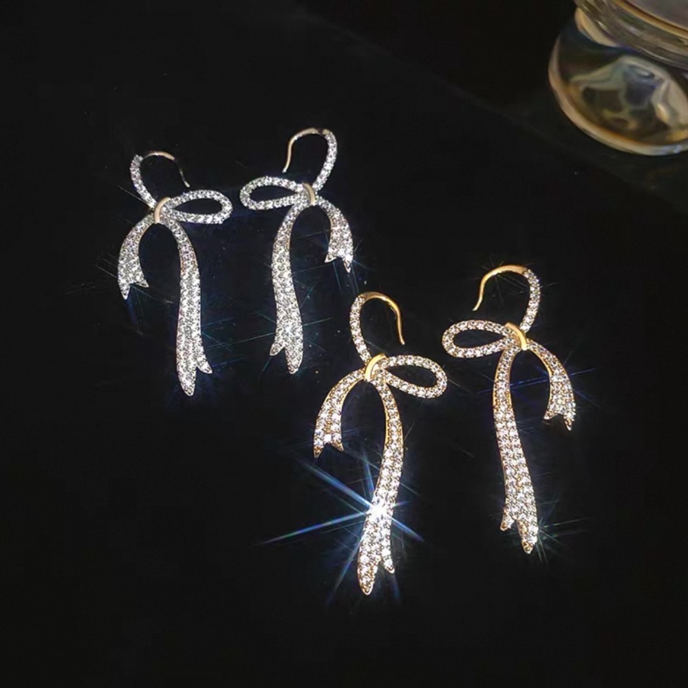 𝓨𝓪𝓷𝓰𝓑𝓲🕊️真金電鍍 極美蝴蝶結水鑽勾式耳環 Y816-細節圖5