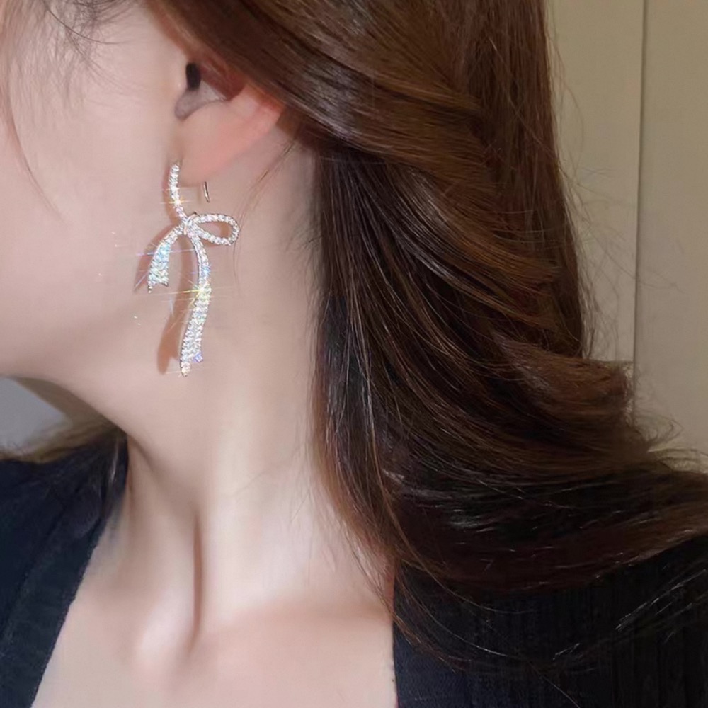 𝓨𝓪𝓷𝓰𝓑𝓲🕊️真金電鍍 極美蝴蝶結水鑽勾式耳環 Y816-細節圖6