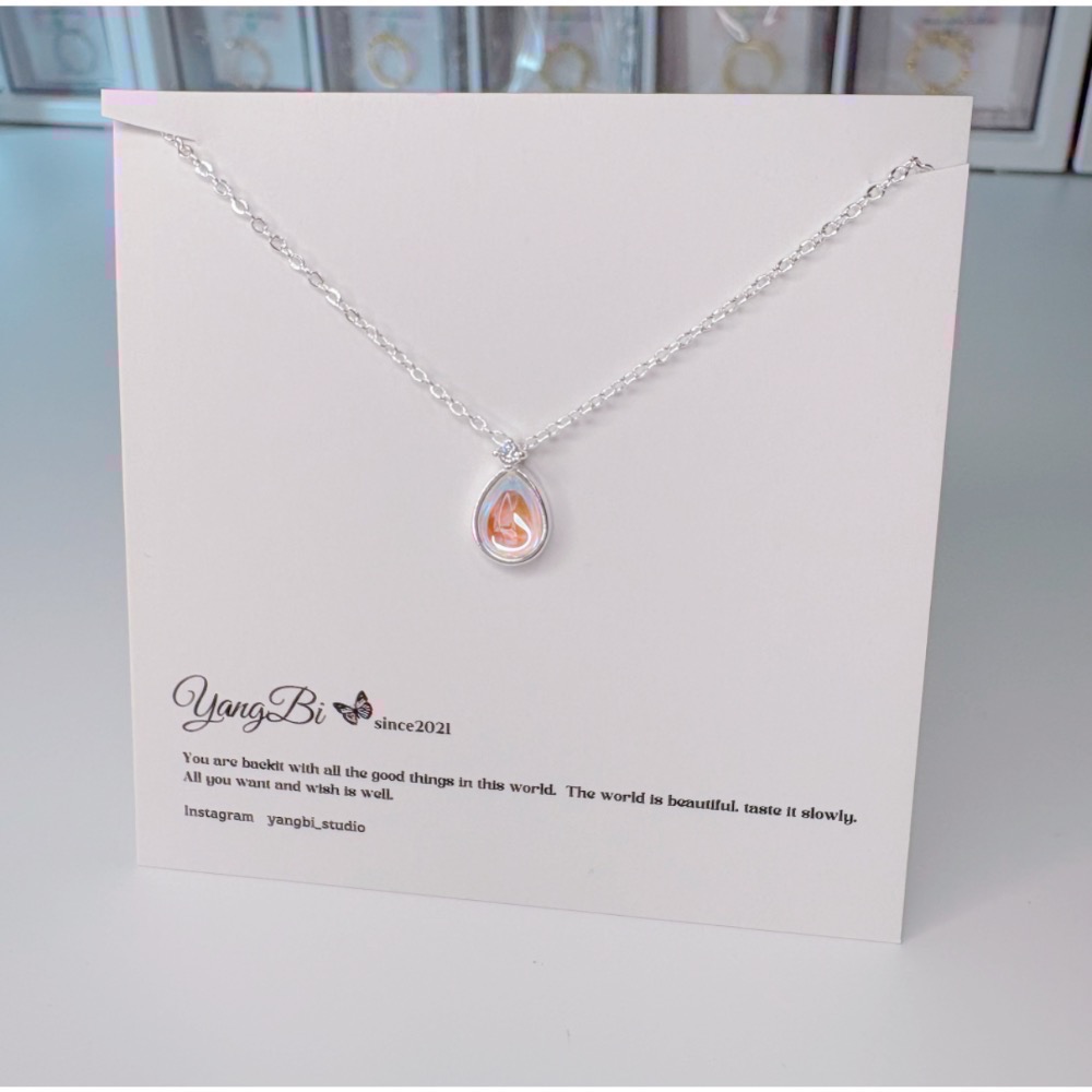 𝓨𝓪𝓷𝓰𝓑𝓲🕊️925銀｜美人魚的眼淚💧月光石水滴項鍊Y817-細節圖2