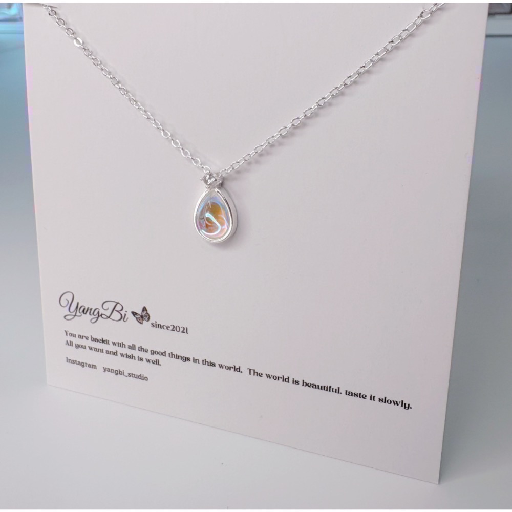 𝓨𝓪𝓷𝓰𝓑𝓲🕊️925銀｜美人魚的眼淚💧月光石水滴項鍊Y817-細節圖5