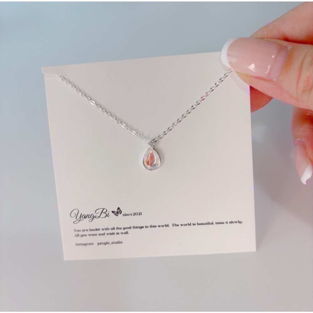 𝓨𝓪𝓷𝓰𝓑𝓲🕊️925銀｜美人魚的眼淚💧月光石水滴項鍊Y817-細節圖7