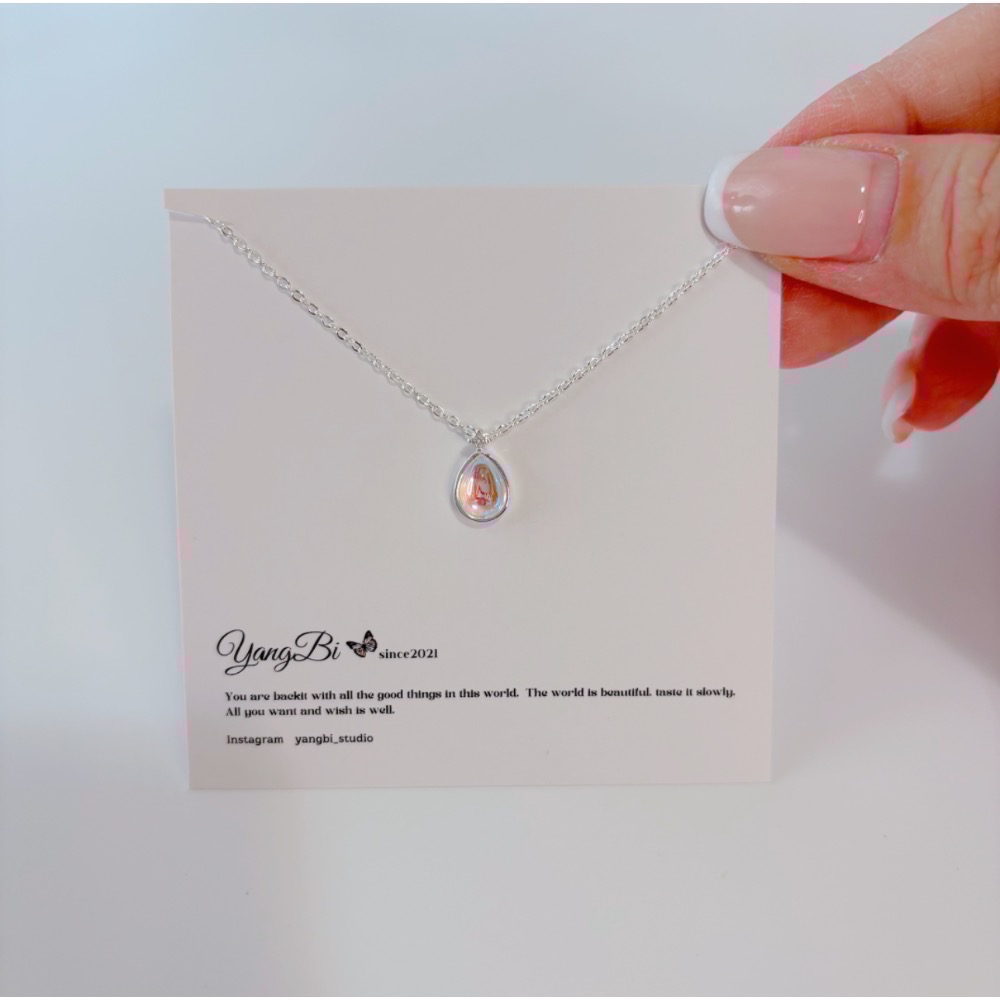 𝓨𝓪𝓷𝓰𝓑𝓲🕊️925銀｜美人魚的眼淚💧月光石水滴項鍊Y817-細節圖8