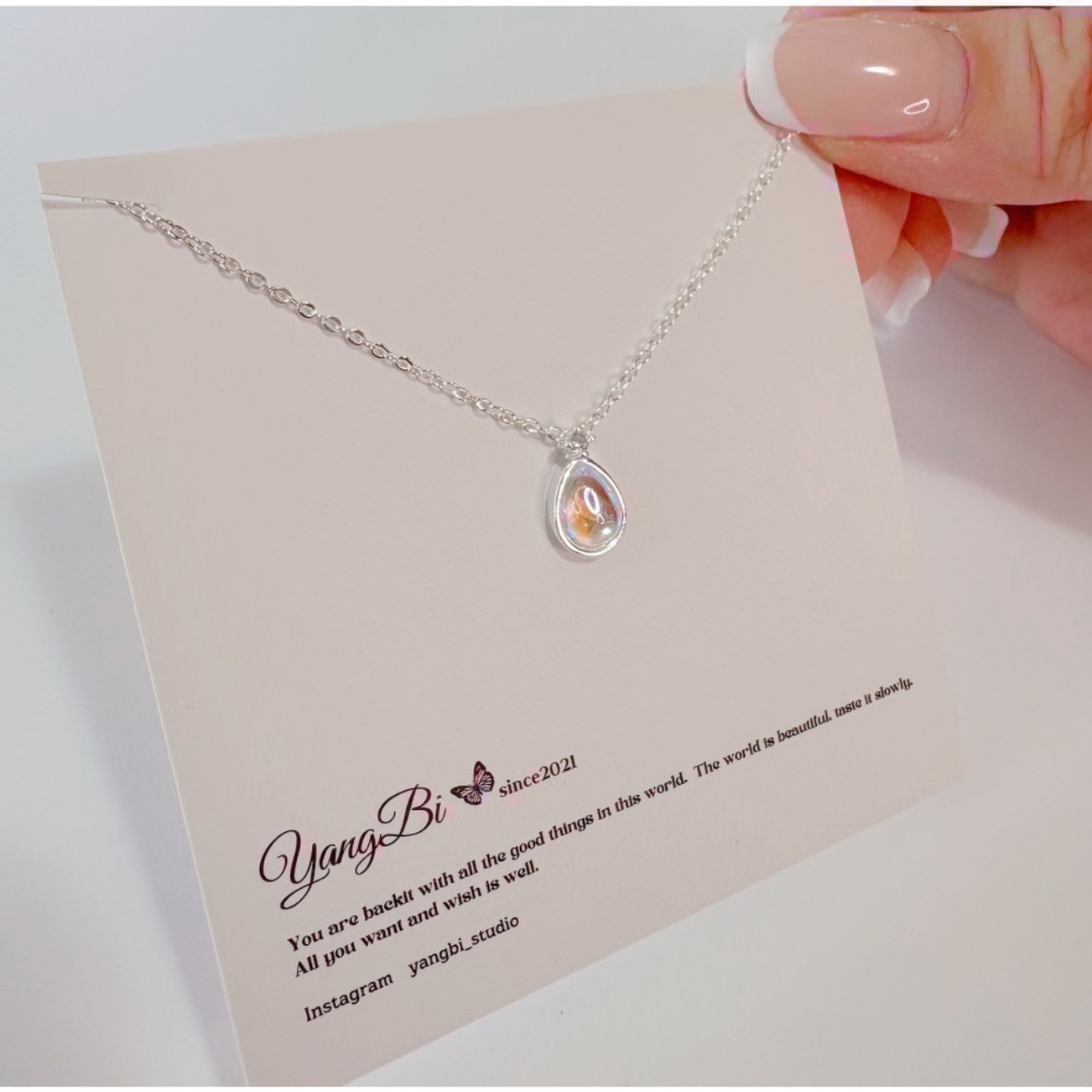 𝓨𝓪𝓷𝓰𝓑𝓲🕊️925銀｜美人魚的眼淚💧月光石水滴項鍊Y817-細節圖9