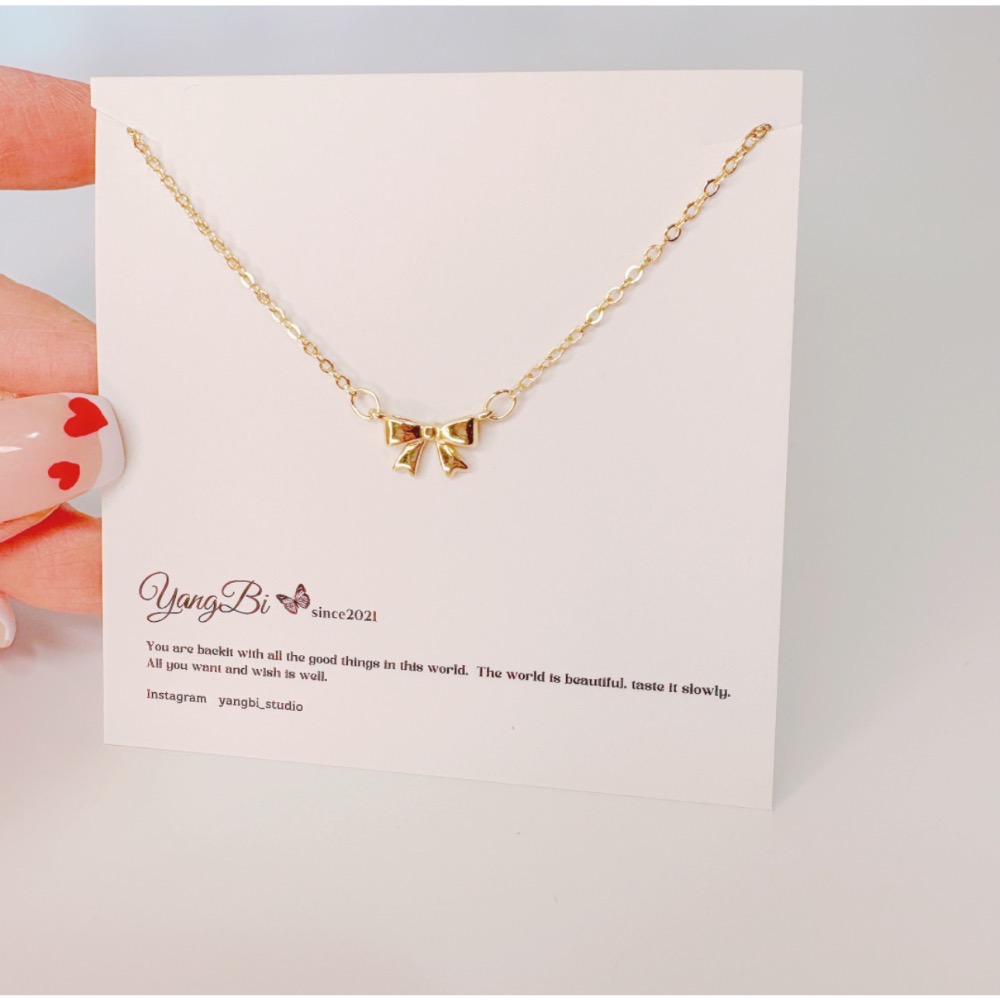 𝓨𝓪𝓷𝓰𝓑𝓲🕊️復古優雅香檳金蝴蝶結項鍊 Y819-細節圖5
