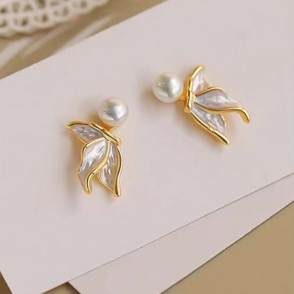 𝓨𝓪𝓷𝓰𝓑𝓲🕊️泡沫美人魚｜925銀針珍珠魚尾耳環 Y820-細節圖4