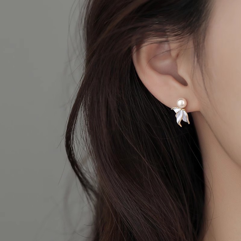 𝓨𝓪𝓷𝓰𝓑𝓲🕊️泡沫美人魚｜925銀針珍珠魚尾耳環 Y820-細節圖2
