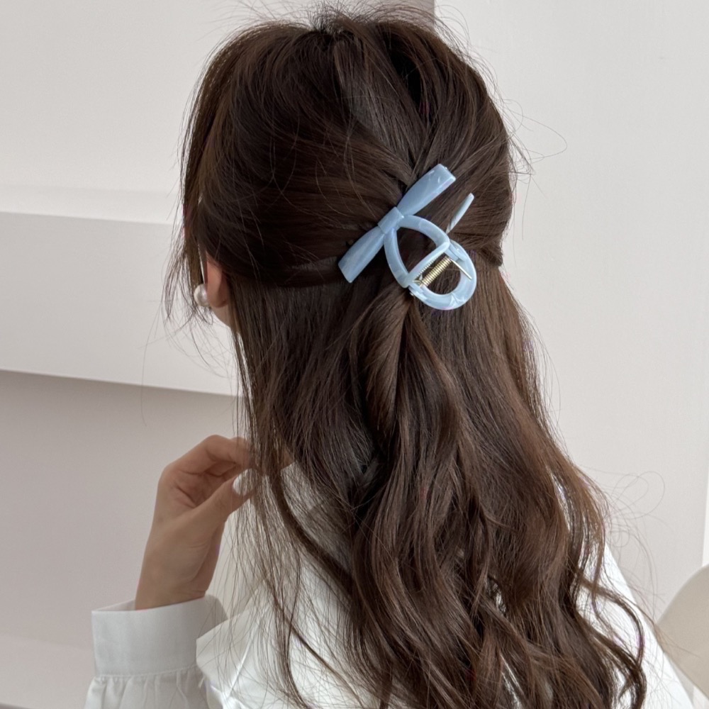 𝓨𝓪𝓷𝓰𝓑𝓲🕊️不咬頭皮 不滑落｜清新減齡蝴蝶結鯊魚夾 V398-細節圖4