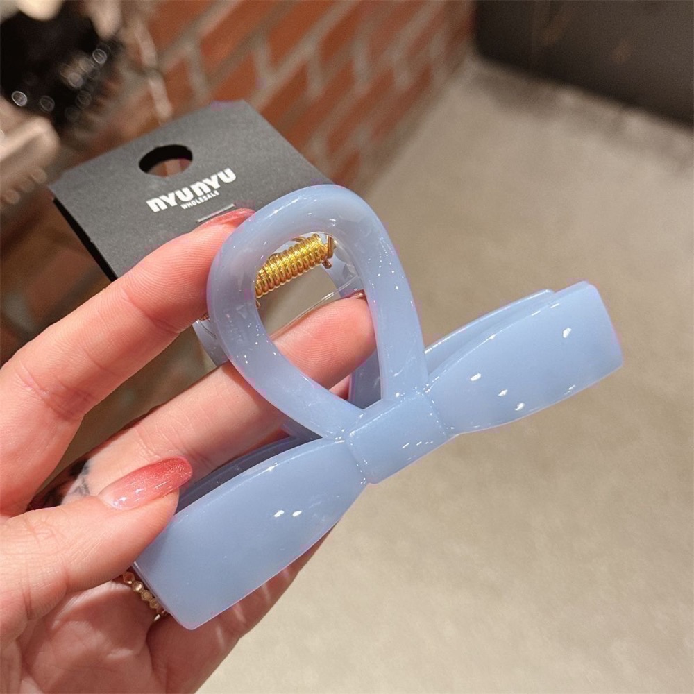 𝓨𝓪𝓷𝓰𝓑𝓲🕊️不咬頭皮 不滑落｜清新減齡蝴蝶結鯊魚夾 V398-規格圖6