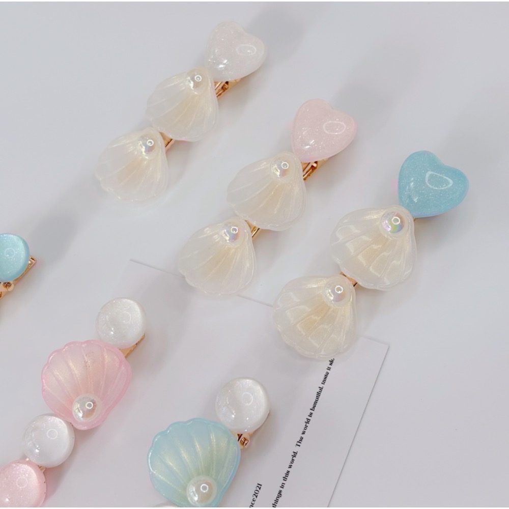 𝓨𝓪𝓷𝓰𝓑𝓲🕊️【韓系夢幻海洋風】透漾海星貝殼珍珠髮夾 邊夾 鴨嘴夾 少女髮飾 V399-細節圖8