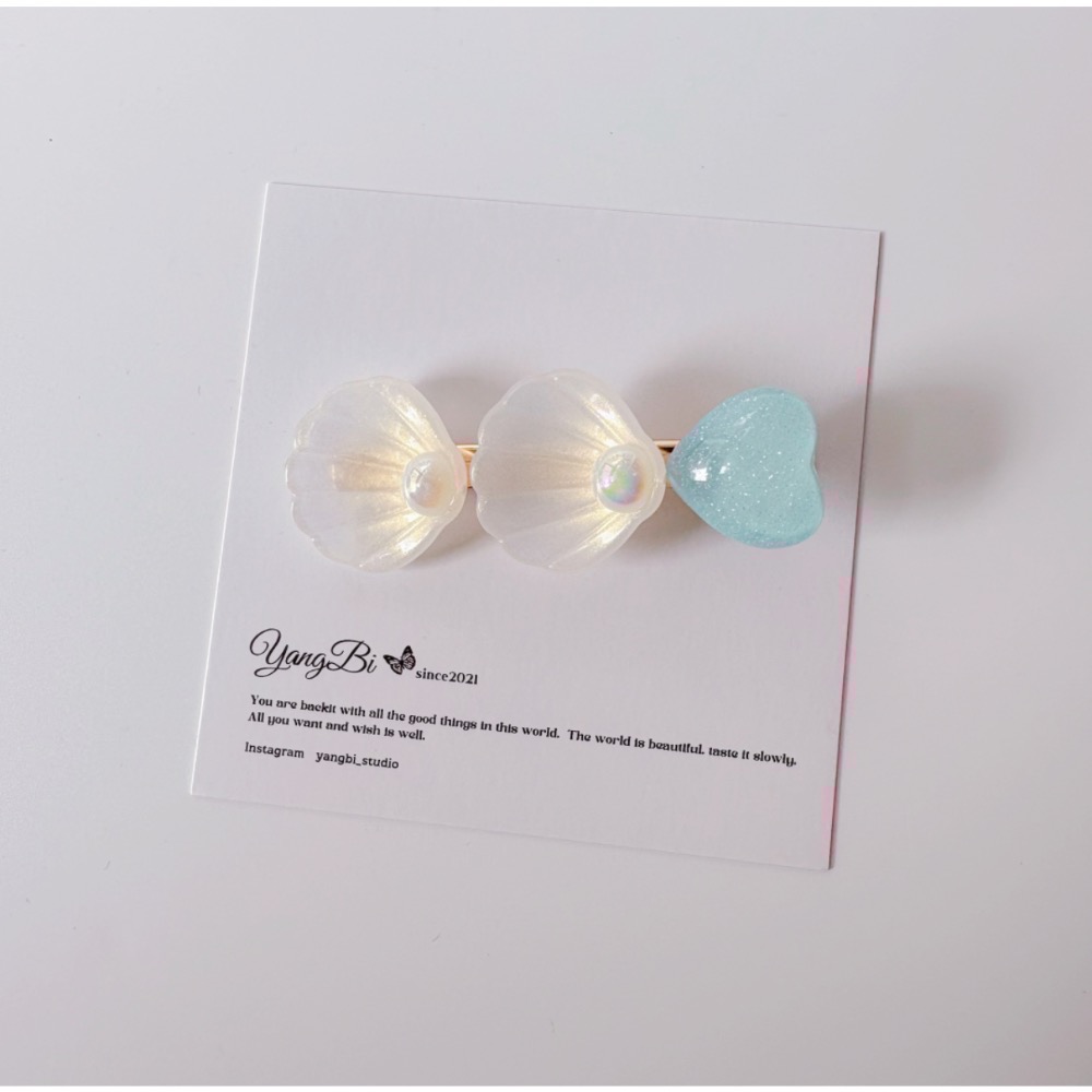 𝓨𝓪𝓷𝓰𝓑𝓲🕊️【韓系夢幻海洋風】透漾海星貝殼珍珠髮夾 邊夾 鴨嘴夾 少女髮飾 V399-規格圖11