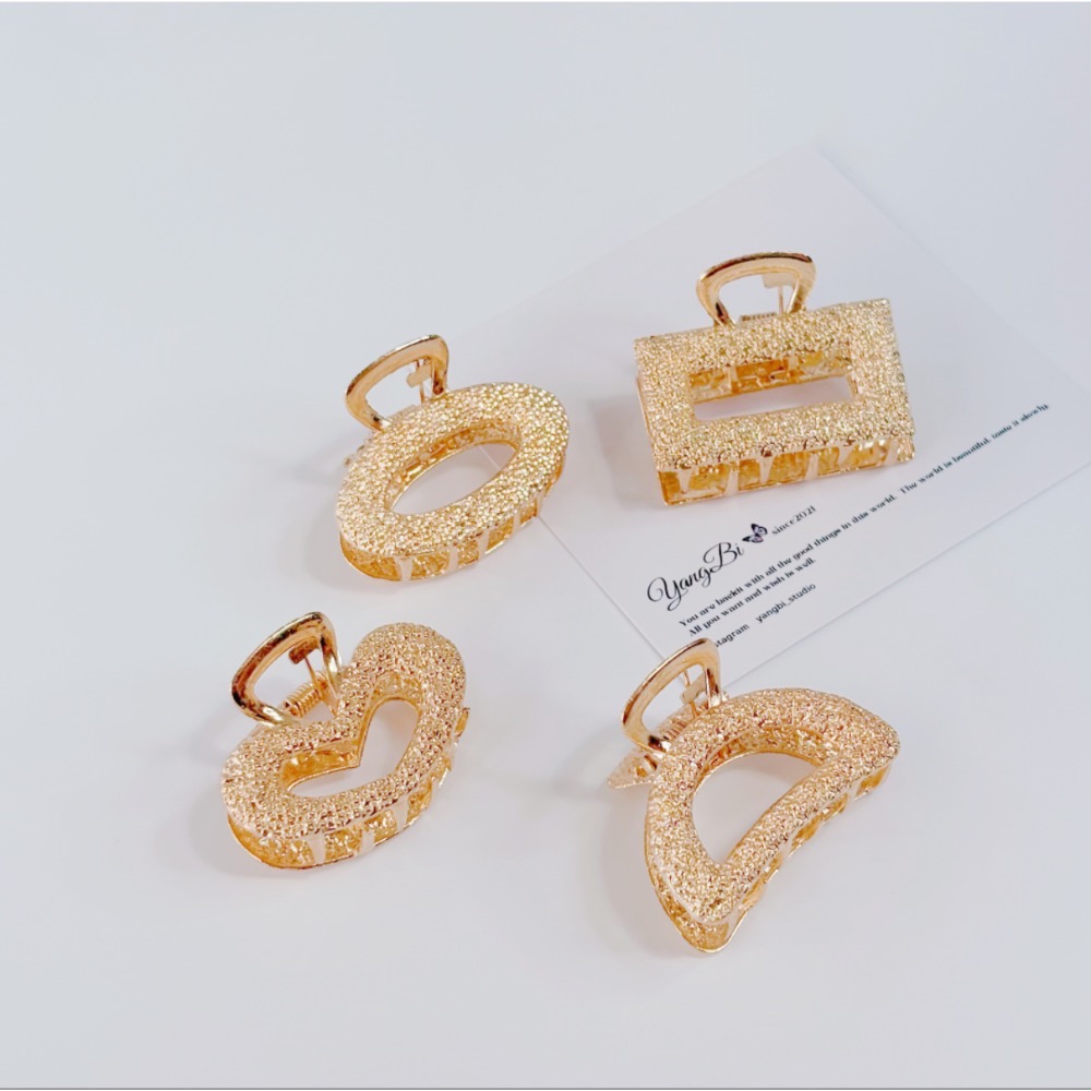 𝓨𝓪𝓷𝓰𝓑𝓲🕊️韓版【中小號鯊魚夾】【金色磨砂優雅鯊魚夾】公主頭夾 頂夾 瀏海夾 V406-細節圖6