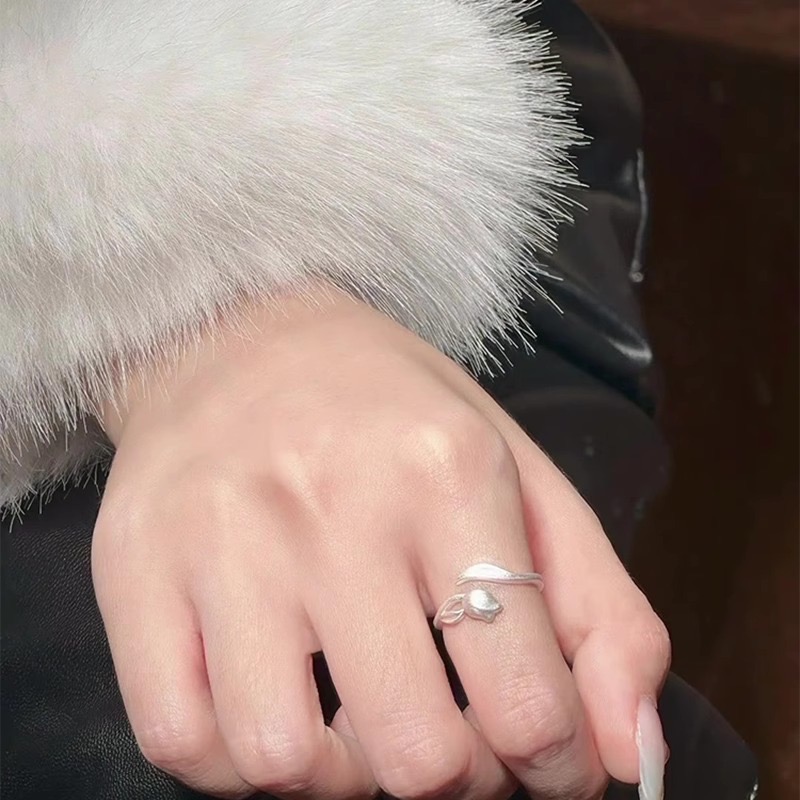 𝓨𝓪𝓷𝓰𝓑𝓲🕊️【925銀】【典雅鬱金香磨砂啞光戒指】 Y825-細節圖4