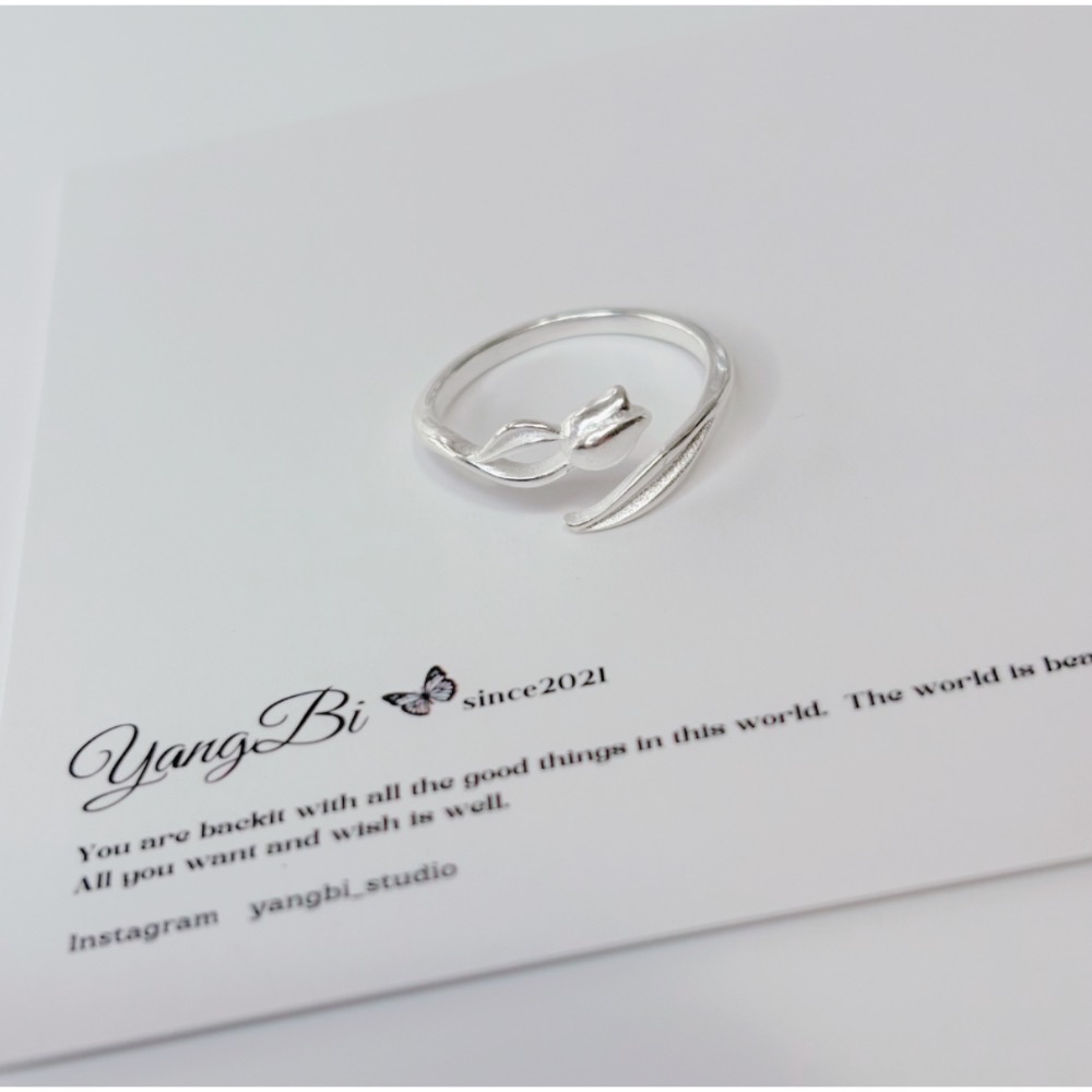 𝓨𝓪𝓷𝓰𝓑𝓲🕊️【925銀】【典雅鬱金香磨砂啞光戒指】 Y825-細節圖6