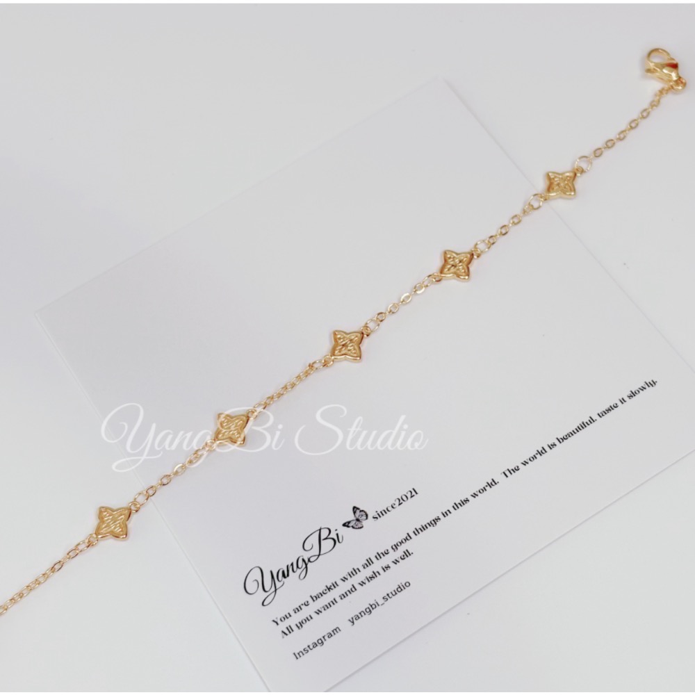 𝓨𝓪𝓷𝓰𝓑𝓲🕊️【金色復古四芒星手鍊】輕奢 小眾 高級感 星星 疊戴手飾 四芒星 Y826-細節圖8