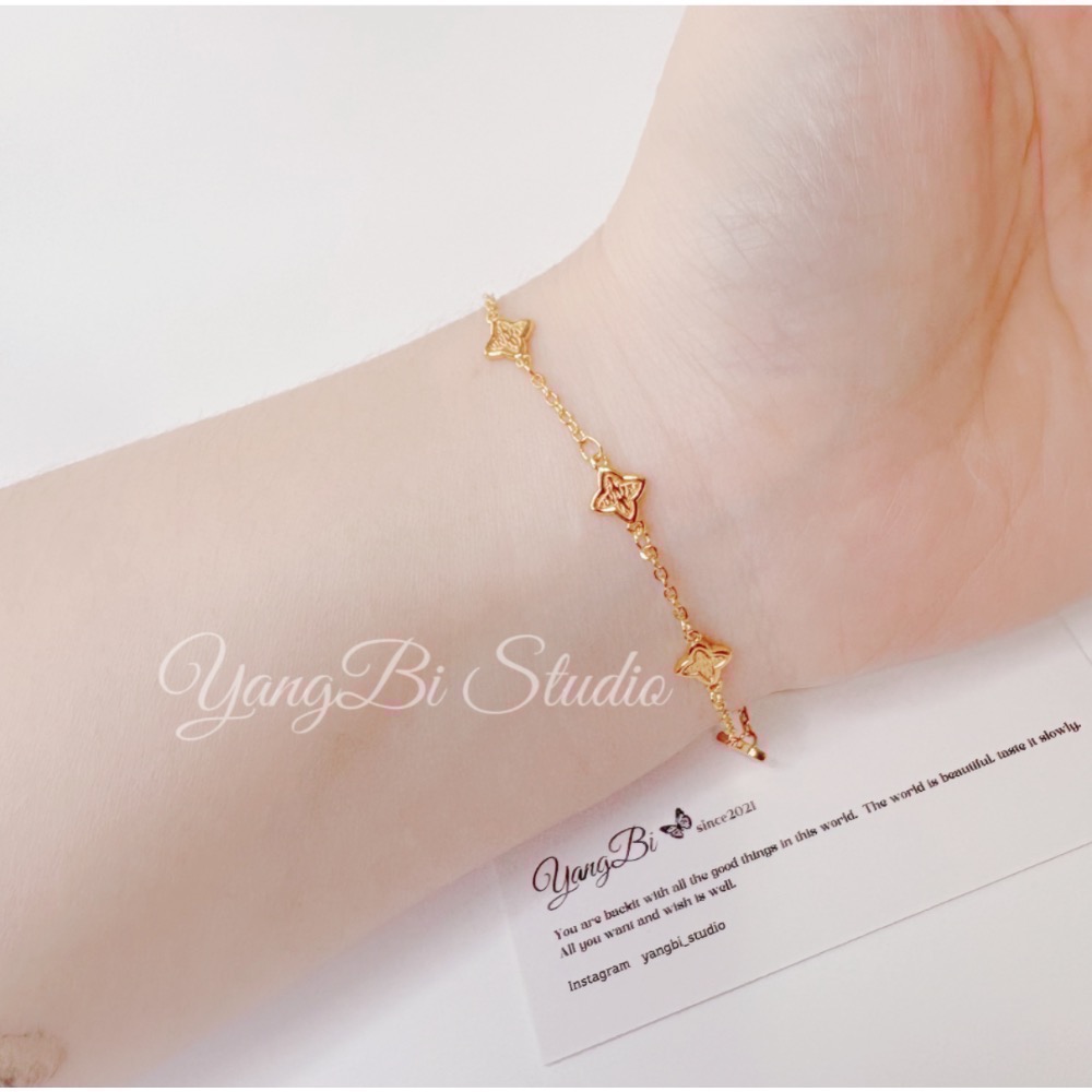 𝓨𝓪𝓷𝓰𝓑𝓲🕊️【金色復古四芒星手鍊】輕奢 小眾 高級感 星星 疊戴手飾 四芒星 Y826-細節圖6