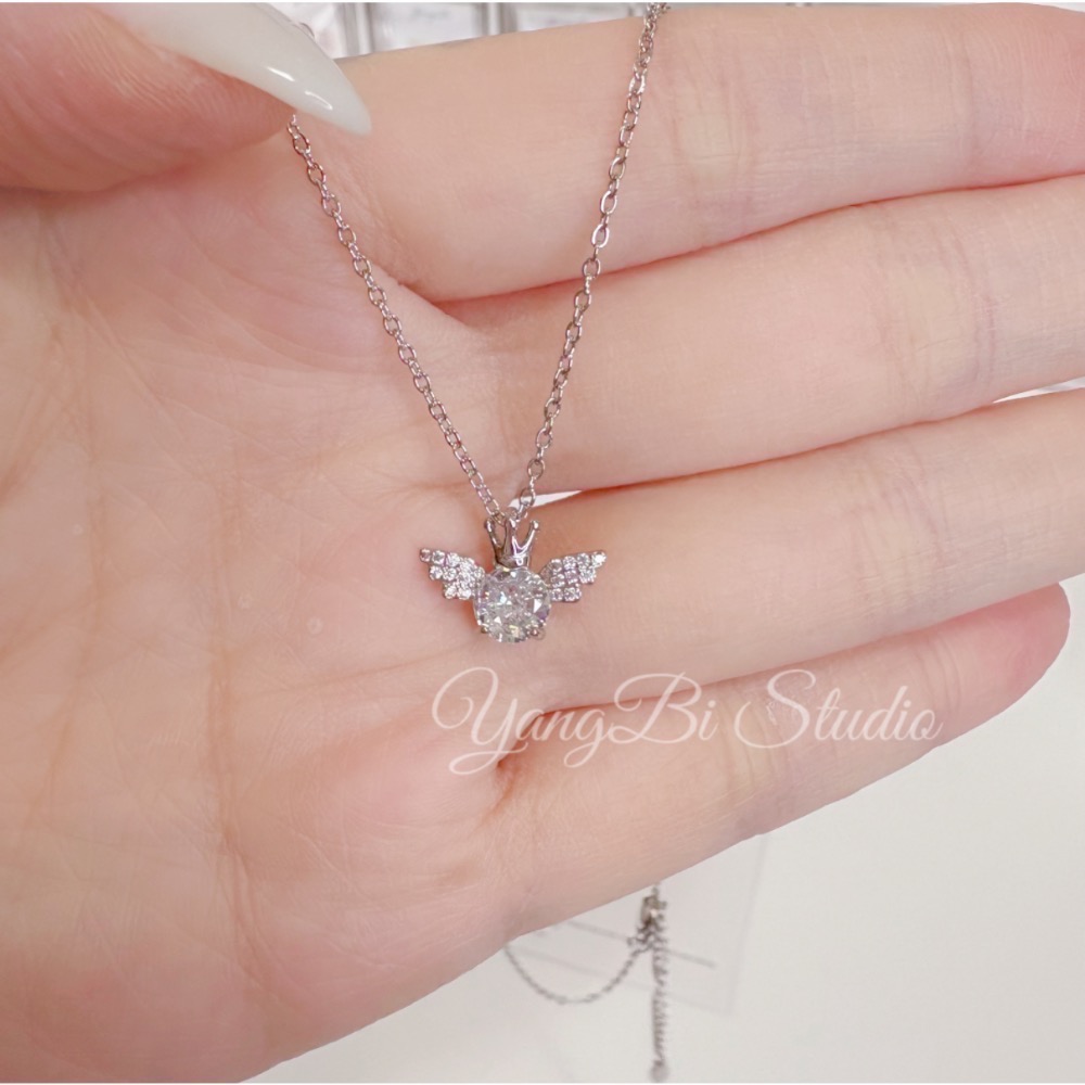 𝓨𝓪𝓷𝓰𝓑𝓲🕊️【鈦鋼鍊】【閃耀天使皇冠翅膀項鍊】 Y830-細節圖2