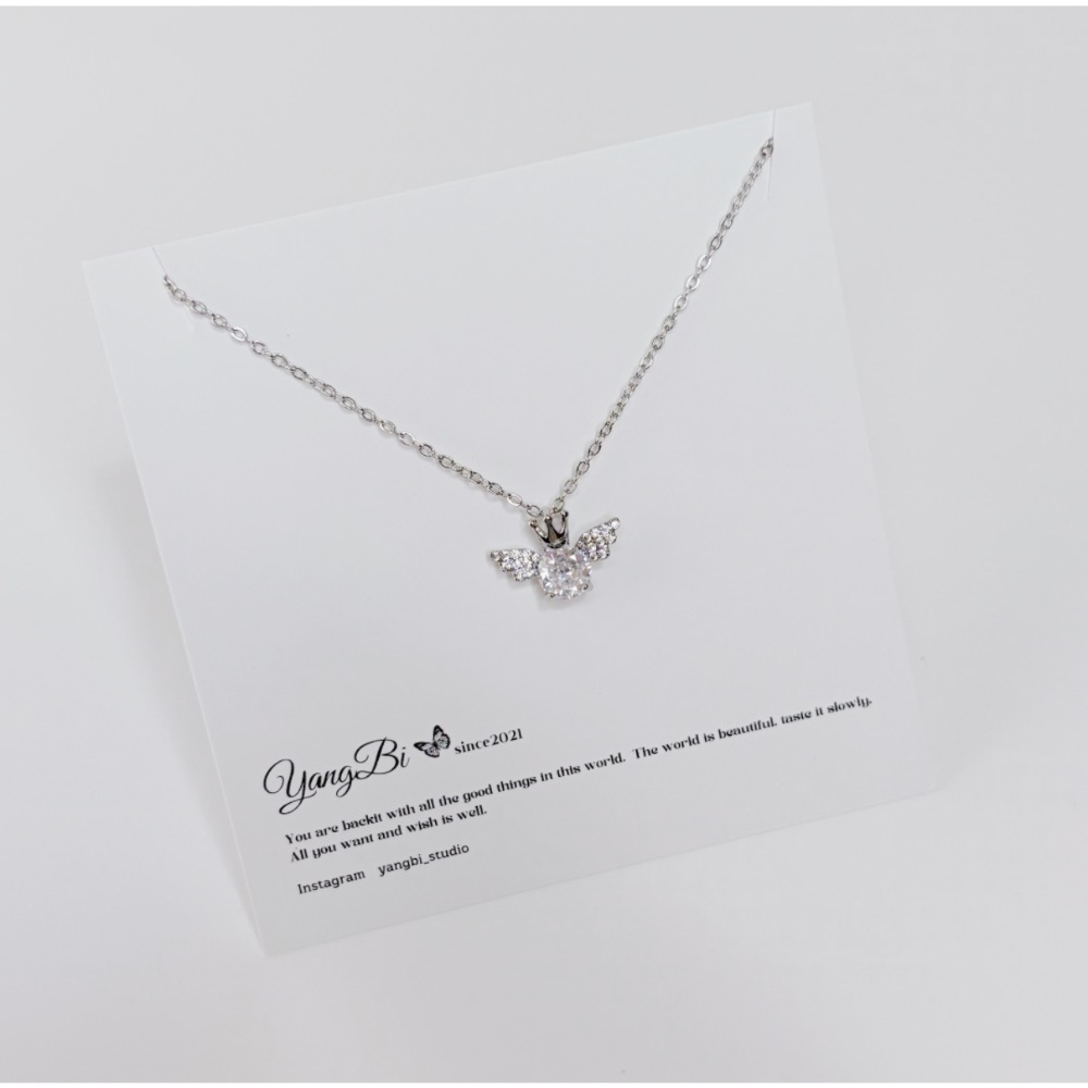 𝓨𝓪𝓷𝓰𝓑𝓲🕊️【鈦鋼鍊】【閃耀天使皇冠翅膀項鍊】 Y830-細節圖5