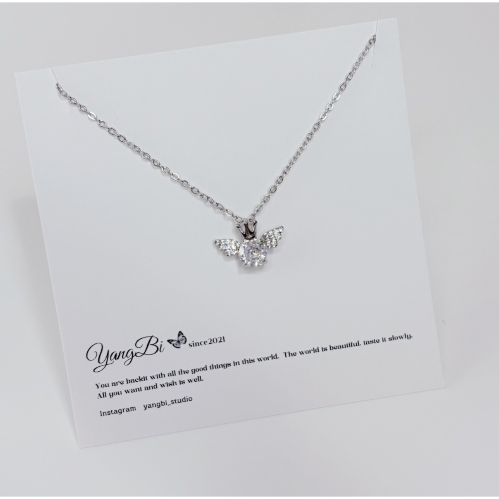 𝓨𝓪𝓷𝓰𝓑𝓲🕊️【鈦鋼鍊】【閃耀天使皇冠翅膀項鍊】 Y830-細節圖8