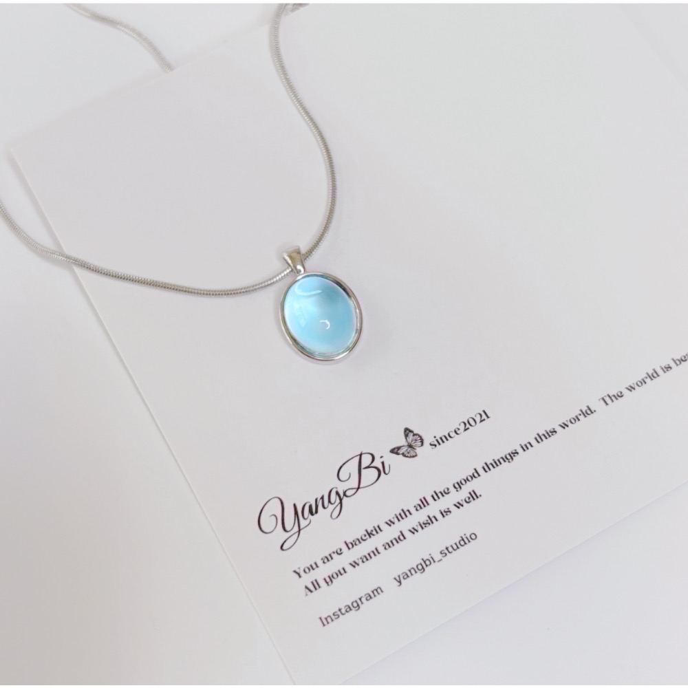 𝓨𝓪𝓷𝓰𝓑𝓲🕊️【鈦鋼鍊】【超美🫧海的眼淚】【海藍寶鈦鋼項鍊】 Y831-細節圖2