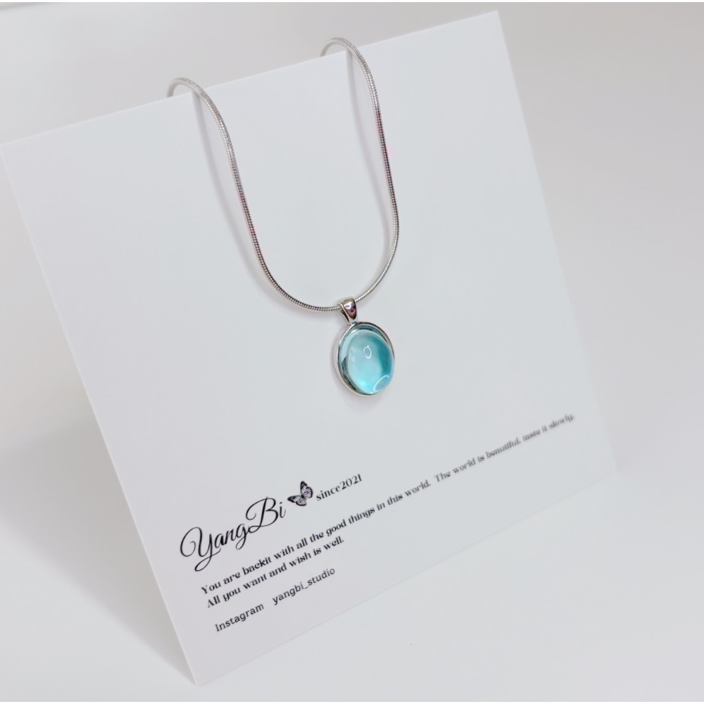 𝓨𝓪𝓷𝓰𝓑𝓲🕊️【鈦鋼鍊】【超美🫧海的眼淚】【海藍寶鈦鋼項鍊】 Y831-細節圖5