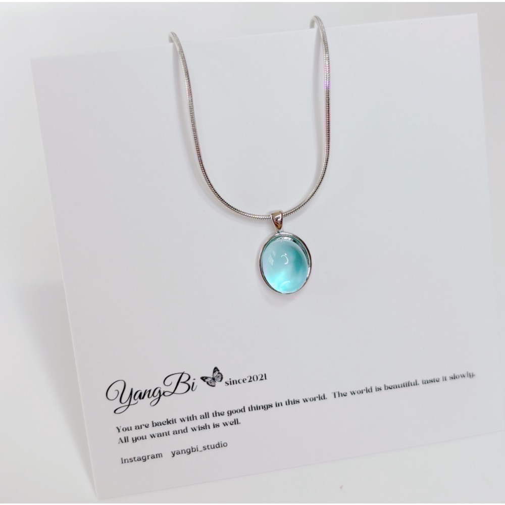 𝓨𝓪𝓷𝓰𝓑𝓲🕊️【鈦鋼鍊】【超美🫧海的眼淚】【海藍寶鈦鋼項鍊】 Y831-細節圖8