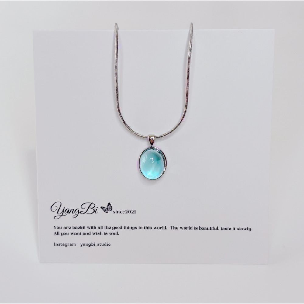 𝓨𝓪𝓷𝓰𝓑𝓲🕊️【鈦鋼鍊】【超美🫧海的眼淚】【海藍寶鈦鋼項鍊】 Y831-細節圖6