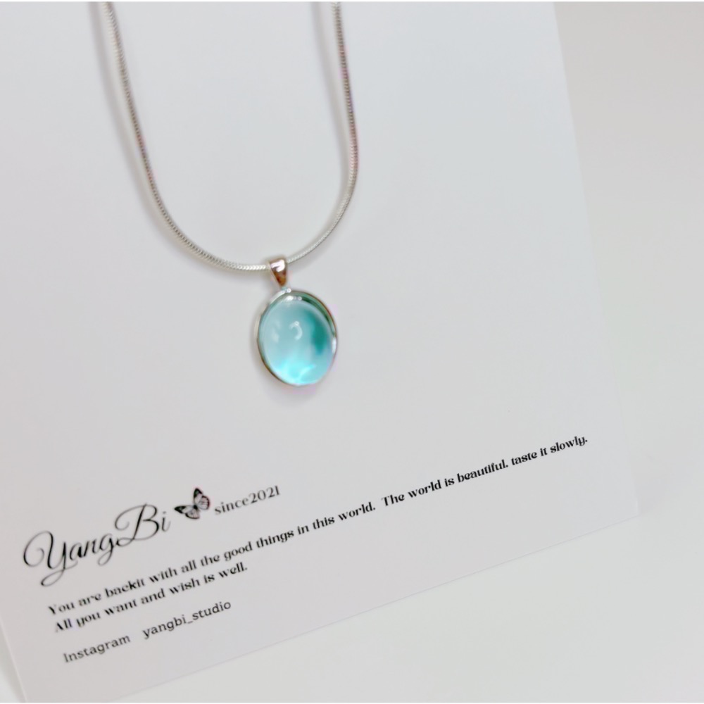 𝓨𝓪𝓷𝓰𝓑𝓲🕊️【鈦鋼鍊】【超美🫧海的眼淚】【海藍寶鈦鋼項鍊】 Y831-細節圖7