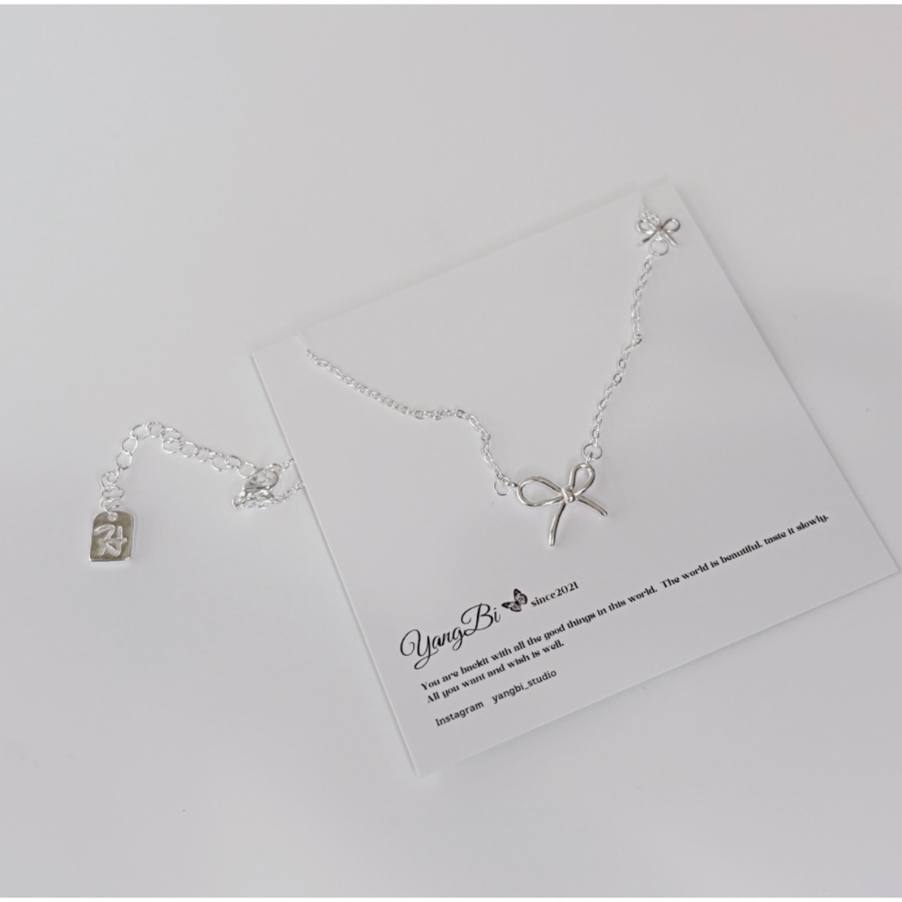 𝓨𝓪𝓷𝓰𝓑𝓲🕊️【925銀】【簡約高級感大小蝴蝶結項鍊】 Y834-細節圖3