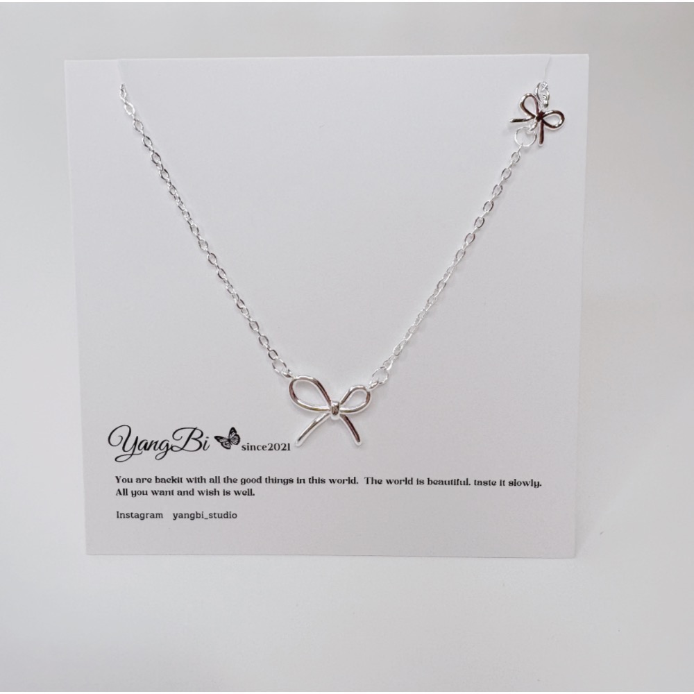 𝓨𝓪𝓷𝓰𝓑𝓲🕊️【925銀】【簡約高級感大小蝴蝶結項鍊】 Y834-細節圖8