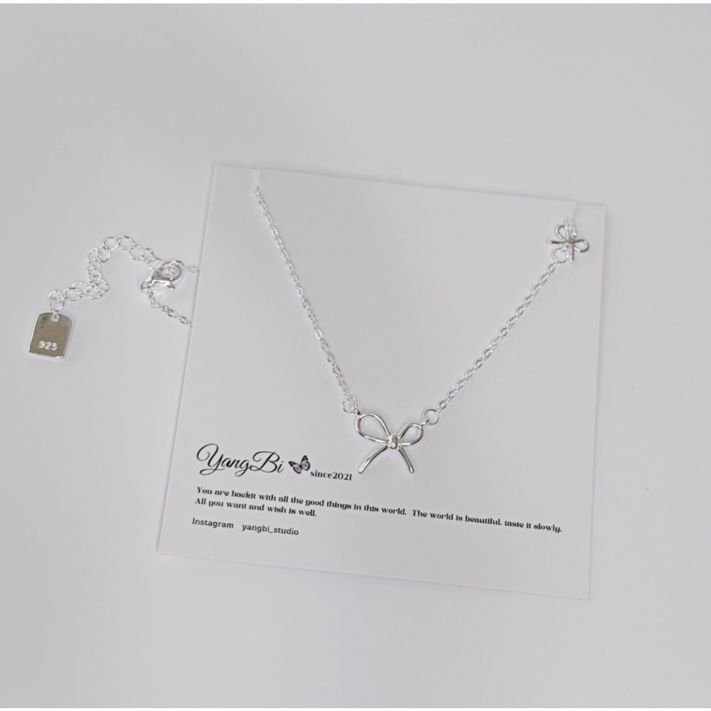 𝓨𝓪𝓷𝓰𝓑𝓲🕊️【925銀】【簡約高級感大小蝴蝶結項鍊】 Y834-細節圖6