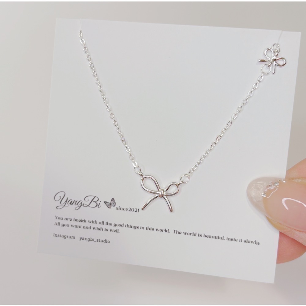 𝓨𝓪𝓷𝓰𝓑𝓲🕊️【925銀】【簡約高級感大小蝴蝶結項鍊】 Y834-細節圖7