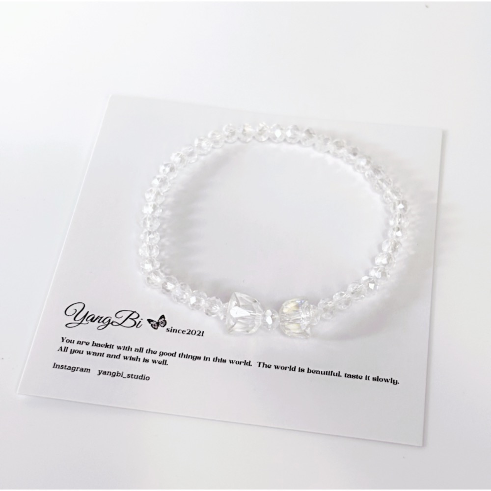 𝓨𝓪𝓷𝓰𝓑𝓲🕊️【琉璃清透水晶蝴蝶結手鍊】【清透多巴胺蝴蝶結手鍊】串珠手鍊 Y836-細節圖2