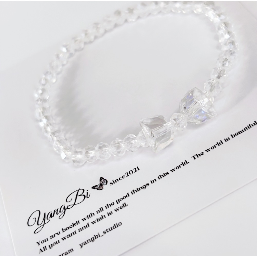 𝓨𝓪𝓷𝓰𝓑𝓲🕊️【琉璃清透水晶蝴蝶結手鍊】【清透多巴胺蝴蝶結手鍊】串珠手鍊 Y836-細節圖8