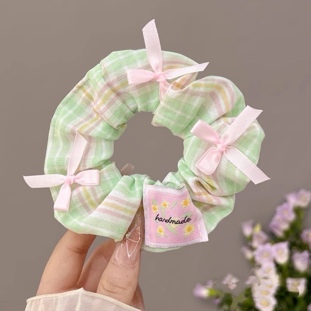 𝓨𝓪𝓷𝓰𝓑𝓲🕊️【甜美多巴胺格紋蝴蝶結大腸圈】 V413-細節圖3