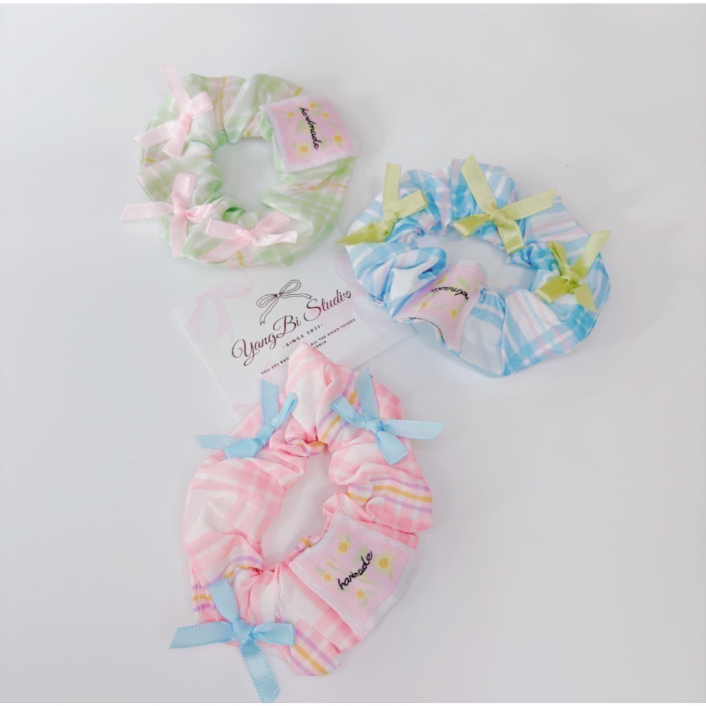 𝓨𝓪𝓷𝓰𝓑𝓲🕊️【甜美多巴胺格紋蝴蝶結大腸圈】 V413-細節圖7