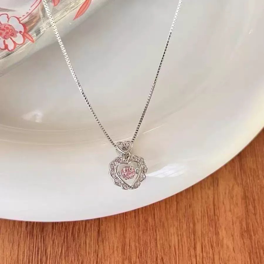 𝓨𝓪𝓷𝓰𝓑𝓲🕊️925銀【跳動愛心粉鑽項鍊】【生日禮物】 Y839-細節圖3