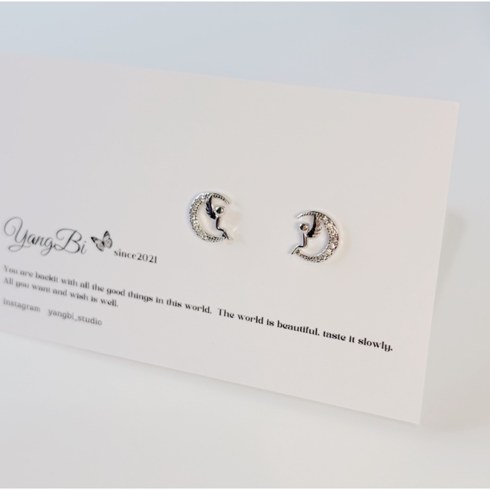 𝓨𝓪𝓷𝓰𝓑𝓲🕊️【甜美設計感】【精緻彎月小天使耳釘耳環】 Y842-細節圖6