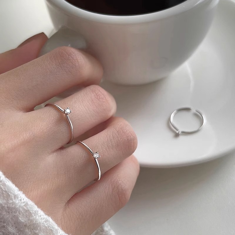 𝓨𝓪𝓷𝓰𝓑𝓲🕊️【越簡單越好看】925銀【簡約單鑽戒指】 Y843-細節圖2